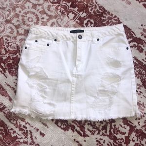 White jean skirt